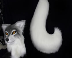 Grey wolf realistic fursuit head 4