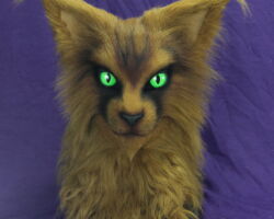 Brown Khajit cat realistic fursuit head 6