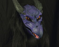 Realistic purple dragon fursuit head 4