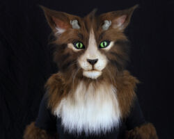Demon feline realistic fursuit head 2